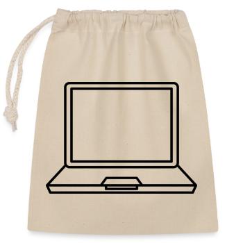 Ordinateur portable - Sac cadeau en coton avec cordon (25 x 30 cm) - nature - Devant