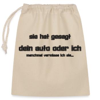 Auto - Verschließbarer Geschenkbeutel aus Baumwolle (25x30cm) - Natur - Vorne