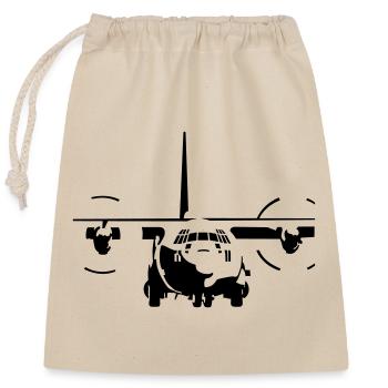 C-130 Hercules - Closable cotton gift bag (25x30cm) - nature - Front