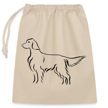 Setter debout - Sac cadeau en coton avec cordon (25 x 30 cm) - nature - Devant