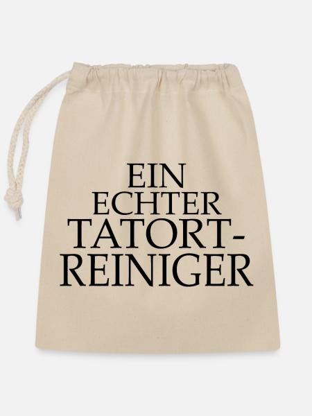 Tatortreiniger - Verschließbarer Geschenkbeutel aus Baumwolle (25x30cm) - Natur