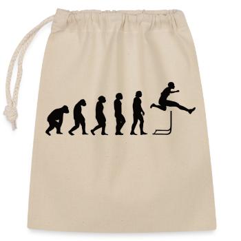 Hürdenläufer Hürdenlauf Evolution Leichtathletik - Verschließbarer Geschenkbeutel aus Baumwolle (25x30cm) - Natur - Vorne