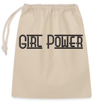 Girl Power - Closable cotton gift bag (25x30cm) - nature - Front