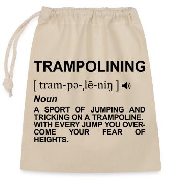Wörterbuch Trampolinspringen - Verschließbarer Geschenkbeutel aus Baumwolle (25x30cm) - Natur - Vorne