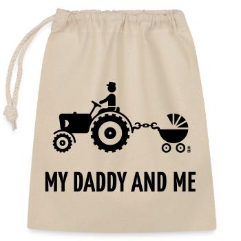 My Daddy And Me (Tracteur & Poussette / Poussette / B) - Sac cadeau en coton avec cordon (25 x 30 cm) - nature - Devant