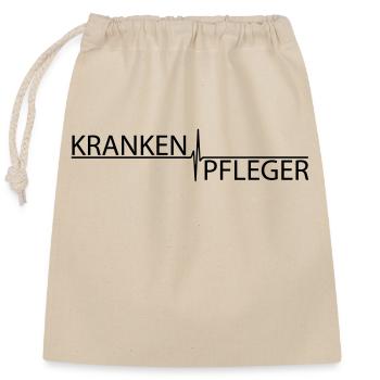 EKG Krankenpfleger Herzschlag - Verschließbarer Geschenkbeutel aus Baumwolle (25x30cm) - Natur - Vorne
