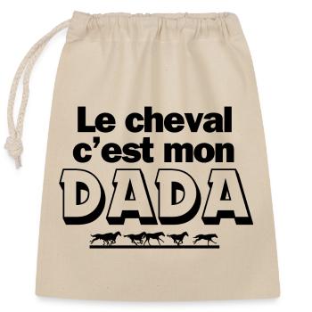 cheval, équitation, centre équestre - Sac cadeau en coton avec cordon (25 x 30 cm) - nature - Devant