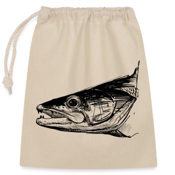 Sandre - Pêche au sandre - Poisson préféré - Sac cadeau en coton avec cordon (25 x 30 cm) - nature - Devant