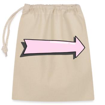 Arrow pastel pink with shadow - Closable cotton gift bag (25x30cm) - nature - Front