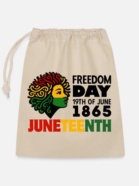 Juneteenth - Verschließbarer Geschenkbeutel aus Baumwolle (25x30cm) - Natur