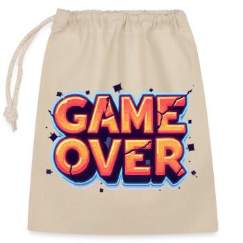 Game Over - Verschließbarer Geschenkbeutel aus Baumwolle (25x30cm) - Natur - Vorne