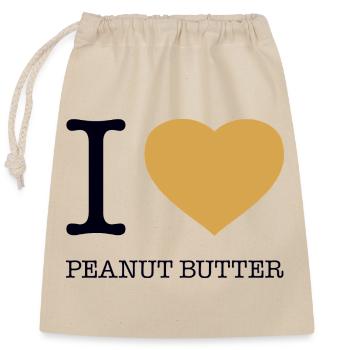 I LOVE PEANUT BUTTER - Verschließbarer Geschenkbeutel aus Baumwolle (25x30cm) - Natur - Vorne