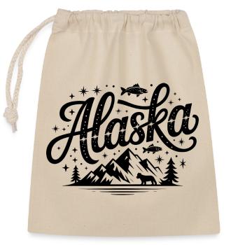 Alaska - Souvenir USA State Design - Verschließbarer Geschenkbeutel aus Baumwolle (25x30cm) - Natur - Vorne