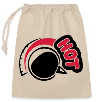 Hot - Closable cotton gift bag (25x30cm) - nature - Front