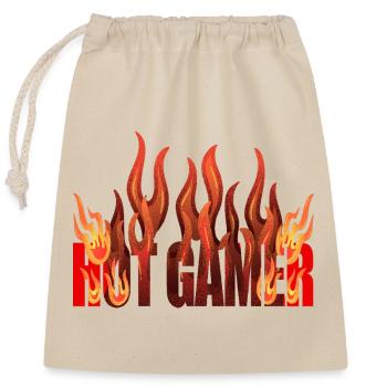Hot Gamer Flame Design - Verschließbarer Geschenkbeutel aus Baumwolle (25x30cm) - Natur - Vorne