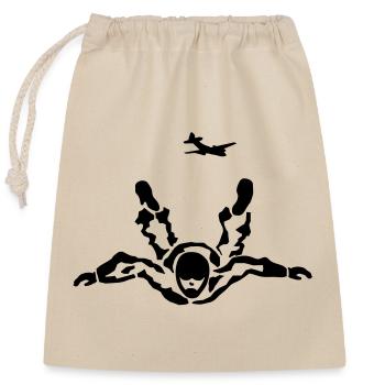skydiver - Closable cotton gift bag (25x30cm) - nature - Front
