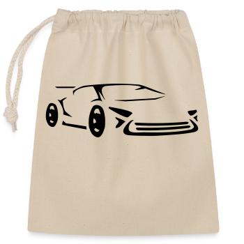 Schnelles Supercar Konzept Auto Sportwagen Rennen - Verschließbarer Geschenkbeutel aus Baumwolle (25x30cm) - Natur - Vorne