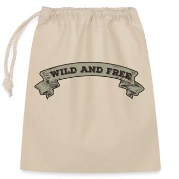 Wild and Free Banner - Verschließbarer Geschenkbeutel aus Baumwolle (25x30cm) - Natur - Vorne