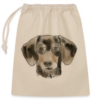 Dachshund - Closable cotton gift bag (25x30cm) - nature - Front