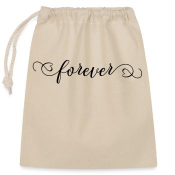 love forever - Closable cotton gift bag (25x30cm) - nature - Front