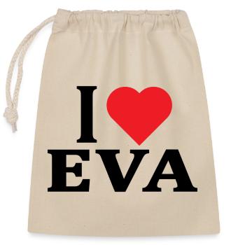 t-shirt I love Eva t-shirt gift idea - Closable cotton gift bag (25x30cm) - nature - Front