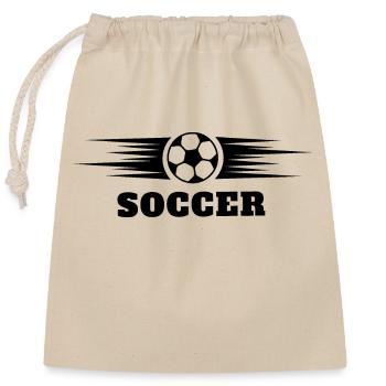 Fußball Soccer - Verschließbarer Geschenkbeutel aus Baumwolle (25x30cm) - Natur - Vorne