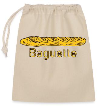 Baguette-Logo - Verschließbarer Geschenkbeutel aus Baumwolle (25x30cm) - Natur - Vorne