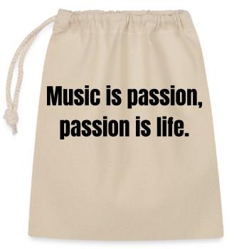 Music is passion passion is life 4 - Verschließbarer Geschenkbeutel aus Baumwolle (25x30cm) - Natur - Vorne
