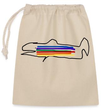 Regenbogenforelle Forelle Fisch - Verschließbarer Geschenkbeutel aus Baumwolle (25x30cm) - Natur - Vorne