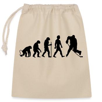 hockey evolution - Verschließbarer Geschenkbeutel aus Baumwolle (25x30cm) - Natur - Vorne