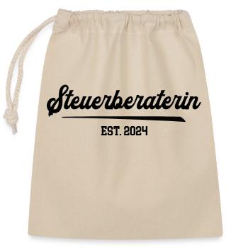 Steuerberaterin seit 2024 Beruf Steuerberatung - Verschließbarer Geschenkbeutel aus Baumwolle (25x30cm) - Natur - Vorne