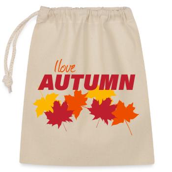 AUTUMN - Closable cotton gift bag (25x30cm) - nature - Front