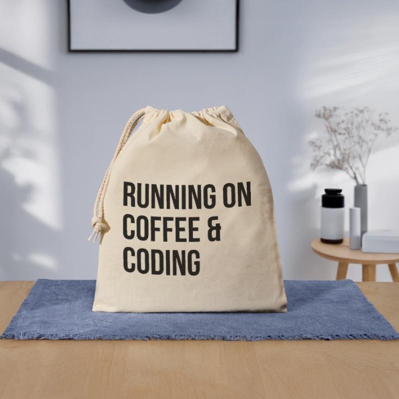 Coding Closable cotton gift bag (25x30cm)
