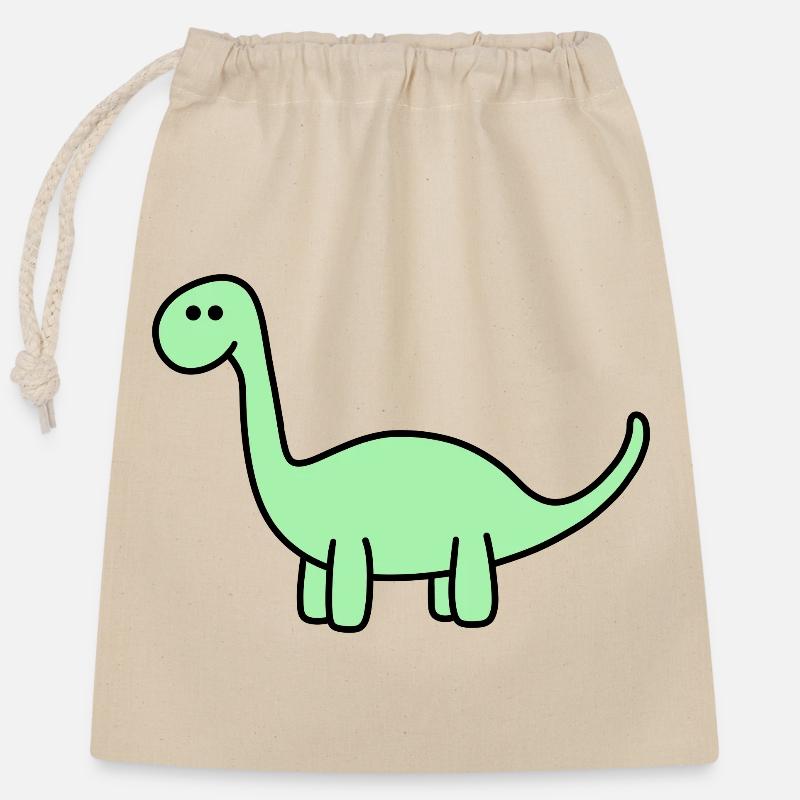 Dino - Closable cotton gift bag (25x30cm) - nature