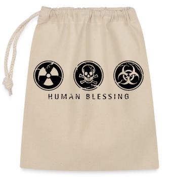 Human Blessing - Noir - Sac cadeau en coton avec cordon (25 x 30 cm) - nature - Devant