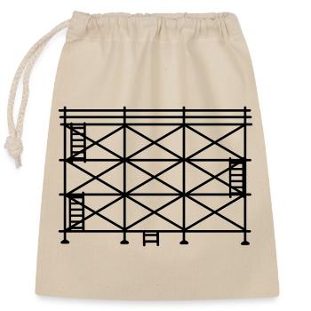 Silhouette d’échafaudage, échafaudage de construction - Sac cadeau en coton avec cordon (25 x 30 cm) - nature - Devant