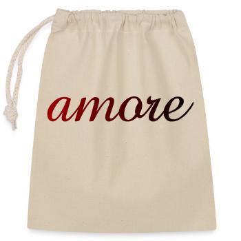 amore - Italia - Italy - Love - Liebe - Closable cotton gift bag (25x30cm) - nature - Front