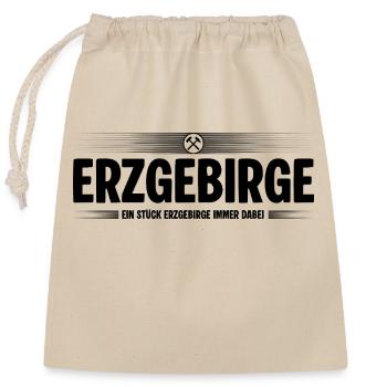Erzgebirge Heimat immer dabei - Verschließbarer Geschenkbeutel aus Baumwolle (25x30cm) - Natur - Vorne