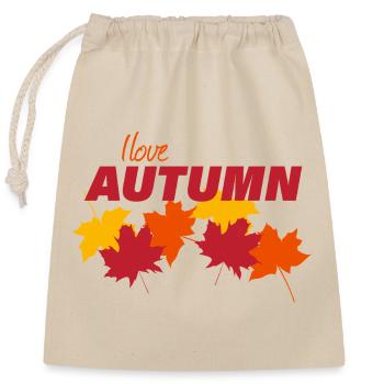 Automne - Sac cadeau en coton avec cordon (25 x 30 cm) - nature - Devant