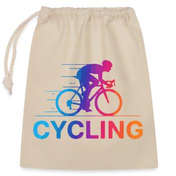 Vibrant Cycling Gradient - Closable cotton gift bag (25x30cm) - nature - Front