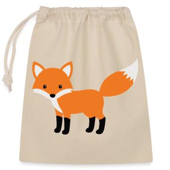 Cute cunning fox minimalist style - Closable cotton gift bag (25x30cm) - nature - Front