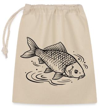 carpe - Sac cadeau en coton avec cordon (25 x 30 cm) - nature - Devant
