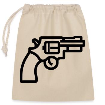Revolver - Verschließbarer Geschenkbeutel aus Baumwolle (25x30cm) - Natur - Vorne