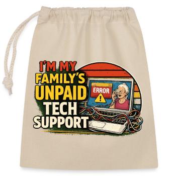 Family Tech Support Unpaid - Closable cotton gift bag (25x30cm) - nature - Front