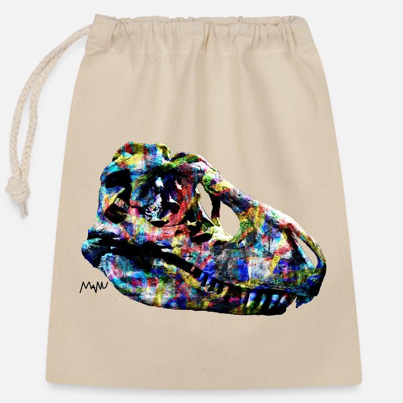 tarbosaurus - Closable cotton gift bag (25x30cm) - nature