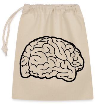 Brain - Gehirn, Gehirnwindungen - Verschließbarer Geschenkbeutel aus Baumwolle (25x30cm) - Natur - Vorne