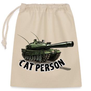 Cat person - Tank - Verschließbarer Geschenkbeutel aus Baumwolle (25x30cm) - Natur - Vorne