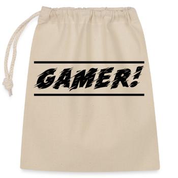 Game Gaming PC - Verschließbarer Geschenkbeutel aus Baumwolle (25x30cm) - Natur - Vorne