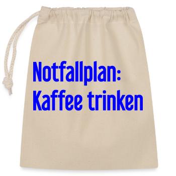 Coffee Contingency Plan - Closable cotton gift bag (25x30cm) - nature - Front