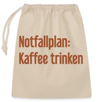 Coffee Contingency Plan - Closable cotton gift bag (25x30cm) - nature - Front